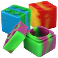 Wholesale 9ml Silicone Dab Containers Outdoor Cigarette Paste Camouflage Box Square Building Blocks Shape Mini Smoking Tool Case bs G2