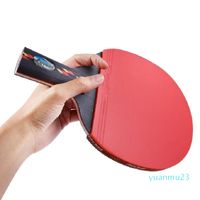 Wholesale Long Handle Shake hand Grip Table Tennis Racket Ping Pong Paddle Pimples In rubber Ping Pong Racket With Racket Pouch