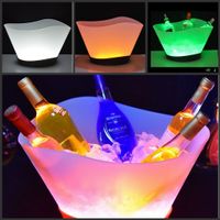 Wholesale 12L LED Rechargeable Ice Buckets Color Changing Wine whisky Cooler boat shaped Champagne Beer Holder Bar Home Wedding Night Party Decor