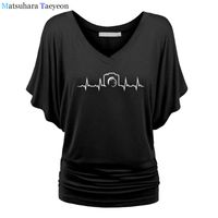 Wholesale Women Short Sleeve T Shirt Heartbeat Of Camera Shirts Summer Cotton Fashion Pographer T shirts Tee Tops Women s T Shirt