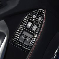 Wholesale Car Interior Carbon Fiber Window Lift Button Decorative Frame Modification Trim Auto Stickers for Subaru BRZ Toyota Car Styling