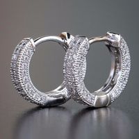 Wholesale Unisex Sterling Silver K Gold White Gold Lab Diamond Round Gemestone Small Huggie Hoop Earrings for Women Men Fashion Jewelry