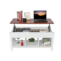 Wholesale New Lift Top Coffee Table with Hidden Compartment and Storage Shelves Modern Fashion Living Room Furniture White