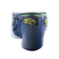 Wholesale Men Underwears Fashion Imitate Jean Boxers Sexy Mens Breathable Confortable Underwears Homme Underpants D Dollar Pattern