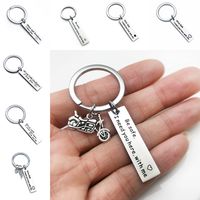 Wholesale Stainless Steel Drive Safe key rings Tag Love I need you keychain holders women bag hangs men s hip hop jewelry will and sandy gift