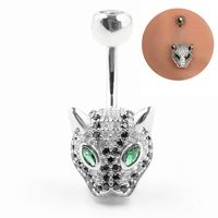 Wholesale 925 sterling silver belly button ring fashion leopard style navel piercing body jewelry for gift