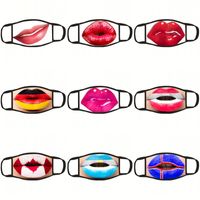 Wholesale Lipstick Mascarilla Washable Reusable Dust Face Masks Cotton Fashion Respirable Respirator Child Adult Can Put Filters Cycling dgb C2