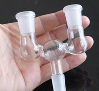 Wholesale New Arrived Glass Drop Down Dropdown Adapter double bowl adapter mm mm male to female for Glass Water Bongs and Pipes yh