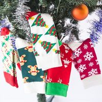 Wholesale hot Christmas decorations Christmas socks gift bag Christmas For men and women Snow green Guai small tree socks T2I51343