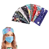 Wholesale Mask Holding Headband with Buttons Protect Ears Stretchy Colorful Headbands Fashion Pattern Head Accessories for Men Women Doctor JK2009PH