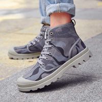 Wholesale Boots Autumn Men Canvas Army Combat Style Fashion High top Ankle Shoes Comfortable Camo Sneakers Big Size