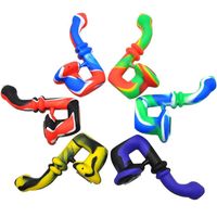 Wholesale U Shaped Silicone glass Pipe Dry Herb Unbreakable and Portable Water Percolator Bong twisty glass blunt smoking pipes