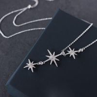 Wholesale High Fashion Luxury Sparkling Zircon Star Necklace For Women Party Wedding Crystal Gorgeous Pendant Chain Fine Jewelry Bijoux