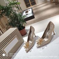 Wholesale Bridal shoes Slipper sandal wedding high heeled women flat Cinderella princess diamond heels fine with
