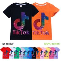 Wholesale Douyin Color TikTok app Children Short Sleeved T Shirt Cotton tshirt Kids Clothes Kids Tops Boy Girl Tees Tik Tok Kids t shirt