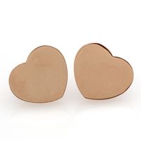 Wholesale 2019 Popular Earrings Stainless Steel Heart Earrings Hypoallergenic titanium steel rose gold silver stud earrings for woman