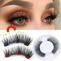 Wholesale False Eyelashes Pair Reusable Extension Natural Long Thick Wispy D Magnetic Fake Eye Lashes Beauty Makeup Tools Faux Cils
