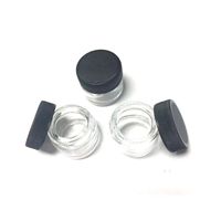 Wholesale 5ml Glass Jar Food Grade Non Stick Nonstick Tempered Glass Container Wax Empty Dab Jars Dry Herb Concentrate Container with Black Lid
