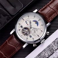 Wholesale Fashion mm Swiss Watch PH33 Leather Tourbillon Watch Automatic Men Wristwatch Mechanical Steel Watches Relogio Masculino Clock