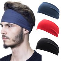 Wholesale 21 Colors Yoga Sports Headband for Men Women Running Fitness Solid Color Hairband Elastic Cotton Gym Hair Bands DHL