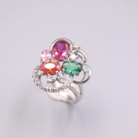 Wholesale Cluster Rings Genuine Original Silver Sterling Ring Christmas Present For Women Ladies Crystal Gemstone Diamond Engagement