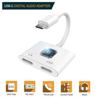 Wholesale Dual TypeC Aux Charge Type C Adapter Heapdhone C Jack Splitter Ultra Z Flip Huawei IN1 DAC Audio Converter For Samsung S20