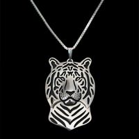 Wholesale Hot Sale Jewelry Animal Tiger Shaped Necklaces Tiger Head Pendant Necklaces For Women Drop Shipping
