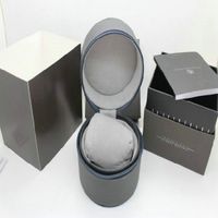 Wholesale Hot sell Top quality New Luxury round leather Boxes Tag he uer gray Gift Box Men s Watch Boxes