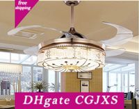Retractable Crystal Ceiling Fan, 3 Light Change LED Silent Fan Chandelier with Remote Control,42 Inch 36W Modern Invisible Ceiling Fan with Light Retractable Crystal Ceiling Fan, 3 Light Change LED Silent Fan Chandelier with Remote Control,42 Inch 36W Modern Invisible Ceiling Fan with Light
