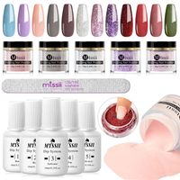 Wholesale Nail Glitter US Warehouse Dipping Powder Set Liquid System Clear Dip Tools Acrylic Kit Without Lamp Cure Art