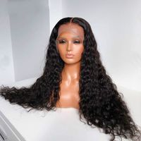 Wholesale Loose Curl Density X6 Lace Front Human Hair Wigs Lace Frontal Wig Brazilian Remy Hair Water Wave Inch Full You May