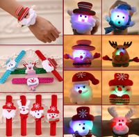 Wholesale LED Christmas Clap Bracelet Glowing Bracelet Santa Claus Lighting Clap Ring Hand Wrist Band Children Wristband Hand Bracelets Jewelry