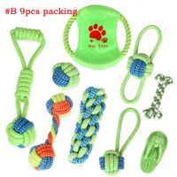 Wholesale Pets dog Cotton Chews Knot Toys colorful Durable Braided Bone Rope Combination Suit Funny cat