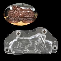 Wholesale Handmade Cake D Motorcycle Chocolate Mold Plastic Polycarbonate Autobike Choco Making Tools Cake Decorating Tools Molds