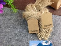 Wholesale x2cm Color Price Tags Hand made Gift tags Thank you DIY Kraft Paper cards Garment Tags Strings