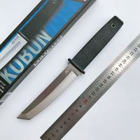 Wholesale HOT DEALS Cold Steel T KOBUN Tanto Point Satin Blade Survival Straight knives Utility Fixed Blade Camping Knife Hunting edc tool