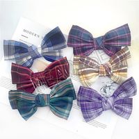 Wholesale Girls Plaid Hairbows Checkered Hairpins Women Grid Hair Ties Holder Big Bows Hair Clips Baby Barrettes Lady Hair Accessories Jewelry D81203