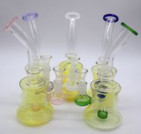 Wholesale 8 inch glass water bongs mm female joint recycler oil rig beaker bong glass oil burner pipe water bongs
