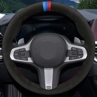 Wholesale Car Steering Wheel Cover Black DIY Hand stitched Suede For BMW M Sport G30 G31 G32 G20 G21 G14 X3 G15 G16 G01 X4 G02 X5 G05