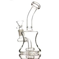 Wholesale Hookah Mini dab rigs heavy quality clear glass bong inline percolator water pipe with mm bowl bongs