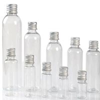 Wholesale 100 x ml ml ml ml ml Plastic Tube Aluminum Cap Clear Leakproof Sealing Small Empty Medicine Cosmetic Sample PET Bottles