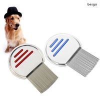 Wholesale Stainless Steel Pet Lice Comb Cat Dogs Flea Nits Comb Puppy Cats Super Density Needle Comb Pets Grooming Tool Hair Combs Removers BH3134 DBC