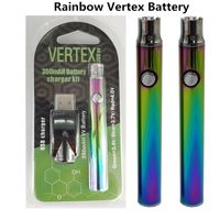 Wholesale Rainbow Vertex Battery Charger Kit Rainbow E Cigarette Battery mAh Preheat VV Voltage Adjustable Battery for Glo Carts OEM Welcome