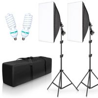 Wholesale Lighting Studio Accessories Pography Kit Po Box Professional Continuous Equipment With Bulbs E27 Socket cm cm Softbox