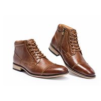 Wholesale New Dress Shoes Man Formal Bussiness Boots Lace up High top Martin Boots High Quality Cowskin British Shoes Office Party Wedding Shoes