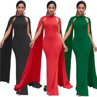 Wholesale Women Clothing Autumn Ladies Designer Mermaid Dress Solid Color Printed Batwing Sleeve Party Dress African Ethnic Style