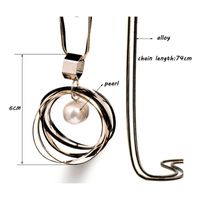 Wholesale Multilayer Circle Pendant Necklace With Baroque Pearl Dangle Black Long Chain Statement Jewelry For Women