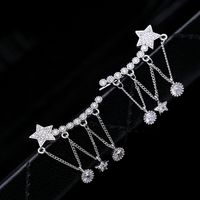 Wholesale 2020 Korean hot selling fashion luxury shiny zircon star tassel earrings jewelry temperament sexy women inlaid zircon high quality earrings