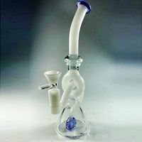 Wholesale 21cm Tall White Jade Glass Bongs With perc Smoking Water Pipes bowl Joint size mm In Stock Hookahs Hours Ship Bongs Water Pipes
