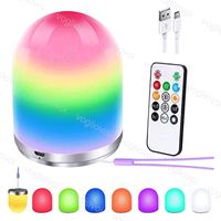 Wholesale Night Lights W LED Breathing Multicolour ABS USB Rechargeable With Keys Controller For Indoor Camping Party Barbecue DHL